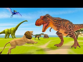Wild Lion 🦁 vs 🦖 Dinosaur Animal Battle Simulator Game Android Gameplay #2