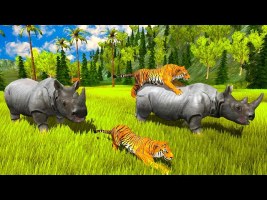 Animal Planet – Wild Rhino Family Jungle Simulator Android Gameplay