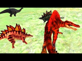 Spinosaurus VS🦖 T-Rex VS Velociraptor VS Carnotaurus | Hungry Apex Predator